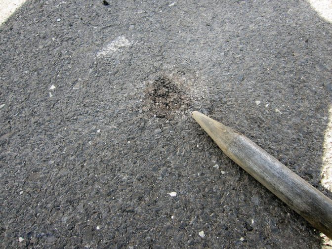 asphalt stake Stake repair in asphalt