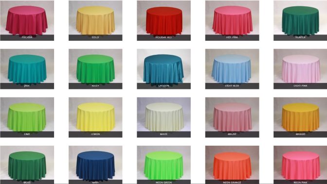 linen choices Tablecloth colors, many of them