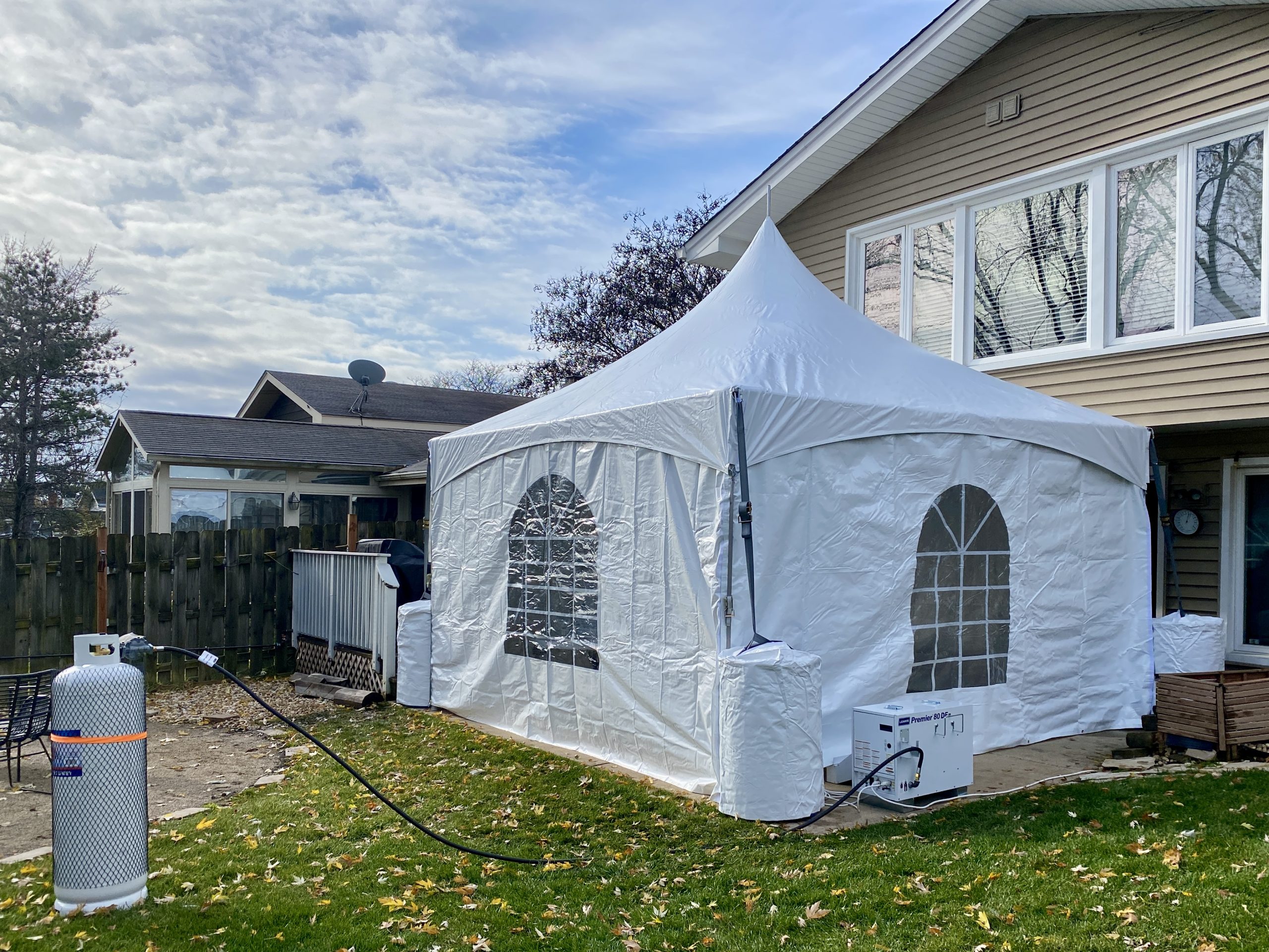 15×15 high peak heated tent 15x15 high peak tent with sidewalls and heater
