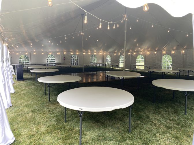 40×60 PT Interior – Glen Ellyn Interior of a 40x60 wedding tent