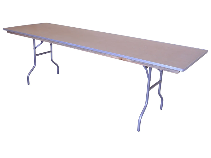 8-foot table 8-foot wood banquet table